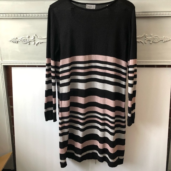 Aggel spanner sweater dress black/pink/grey stripe - Picture 3 of 9